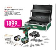Bosch 18V Li-Ion Drill Driver In Toolbox Plus Accessories PSR 1800-Each