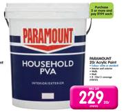 Paramount 20Ltr Acrylic Paint PVA-Each