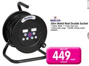 Reelco 30m Metal Reel Double Socket-Each