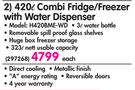 Hisense 420L Combi Fridge/Freezer With Water Dispenser H420BME-WD