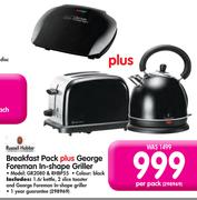 Russell Hobbs Breakfast Pack+ George Foreman In-Shape Griller GR2080 & RHBP55-Per Pack