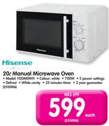 Hisense 20L Manual Microwave Oven H20M0WH