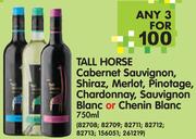 Tall Horse Cabernet Sauvignon,Shiraz,Merlot,Pinotage,Chardonnay,Sauvignon Blanc&Chenin Blanc-3x750ml