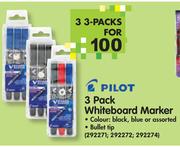 Pilot 3x3 Pack Whiteboard Marker