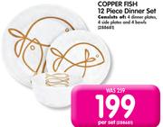Copper Dish 12 Piece Dinner Set-Per Set