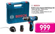 Bosch 10.8V Li-ion Impact Drill Driver Kit GSB1080-Per Kit