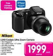 Nikon L340 Coolpix Ultra Zoom Camera-Each