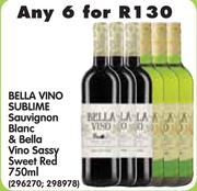 Bella Vino Sublime Sauvignon Blanc & Bella Vino Sassy Sweet Red-6x750ml