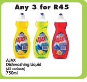 Ajax Dishwashing Liquid(All Variants)-3x750ml