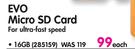 Samsung 16GB Evo Micro SD Card-Each