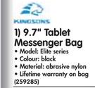 Kingsons 9.7" Tablet Messenger Bag