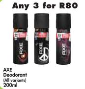 Axe Deodorant(All Variants)-3x200ml