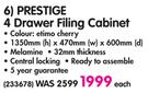 Prestige 4 Drawer Filing Cabinet-Each