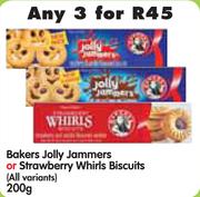 Bakers Jolly Jammers Or Strawberry Whirls Biscuits(All Variants)-3x200g