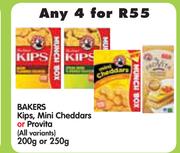 Bakers Kips,Mini Cheddars Or Provita(All variants)-4 x 200g Or 250g