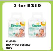 Pampers Baby Wipes Sensitive-2x384's Pack