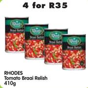 Rhodes Tomato Braai Relish-4x410g
