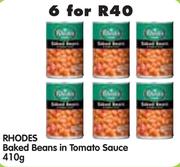 Rhodes Baked Beans In Tomato Sauce-6x410g