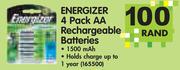 Energizer 4 Pack AA Rechargeable Batteries-Per Pack