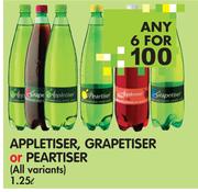 Appletiser Grapetiser Or Peartiser(All Variants)-6x1.25L
