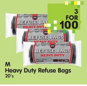 M Heavy Duty Refuse bags-3x20's