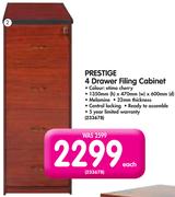 Prestige 4 Drawer Filing Cabinet-Each