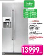 Bosch 531Ltr Side-by-Side Water/Ice Fridge/Freezer KAN58A75