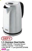 Defy 1.7Ltr Stainless Steel Kettle WK630S