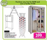 HomeFoldableStainlessSteelClothesDryer,DoubleRailGarmentRack,StorageCloset,DeluxeIroningBoard-Any2