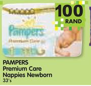 Pampers Premium Care Nappies Newborn 33's