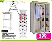 HomeFoldableStainlessSteelClothesDryer,DoubleRailGarmentRack,StorageCloset,DeluxeIroningBoard-Each