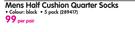 Mens Half Cushion Quarter Socks-Per Pair