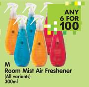 M Room Mist Air Freshener(All Variants)-6x300ml
