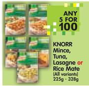 Knorr Mince, Tuna, Lasagne Or Rice Mate(All Variants)-5x225-328g
