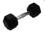 Trojan Rubber Coated Hex Dumbbell-10kg