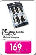 Wera 6-Piece Classic Black Tip Screwdriver Set
