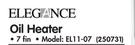 Elegance Oil Heater 7 Fin EL11-07