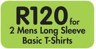 2 Mens Long Sleeve Basic T-Shirts