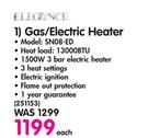 Elegance Gas/Electric Heater SN08-ED