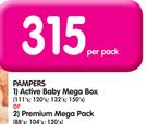 Pampers Active Baby Mega Box & Premium Mega Pack-Per Pack