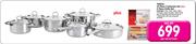 Tissoli 12-Piece Cookware Set + 5-Piece Knife Set