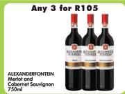 Alexanderfontein Merlot And Cabernet Sauvignon-3x750ml