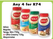 Nola Regular, Tangy, Slim-750g Or Ultra Creamy-730g Mayonnaise-4's
