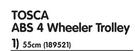 Tosca 55cm ABS 4 Wheeler Trolley-Each