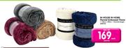 In House In Home Flannel Embossed Throw-150cmx200cm-Each