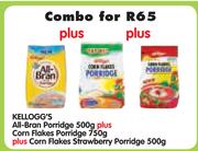 Kellogg's All-Bran Porridge-500g + Corn Flakes Porridge-750g + Corn Flakes Strawberry Porridge-500g