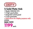 Defy Solid Plate Hob DHD358/375