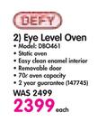 Defy Eye Level Oven DBO461