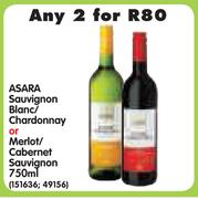 Asara Sauvignon Blanc/Chardonnay Or Merlot/Cabernet Sauvignon-2x750ml