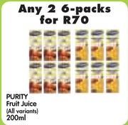 Purity Fruit Juice (All Variants)-2 x 6 x 200ml